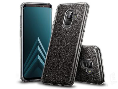 TPU Glitter Case (ierny) - Ochrann glitrovan kryt (obal) pre Samsung Galaxy A8 2018