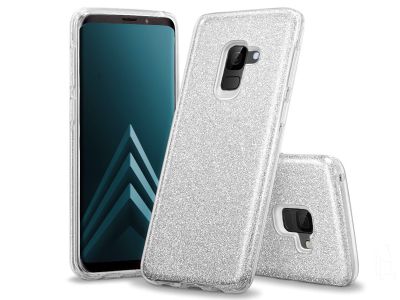 TPU Glitter Case (strieborn) - Ochrann glitrovan kryt (obal) pre Samsung Galaxy A6 2018