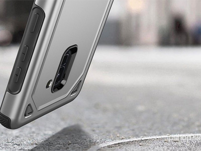 Dual Hybrid Armor Silver - hybridn ochrann kryt (obal) na Samsung Galaxy A8 2018 strieborn