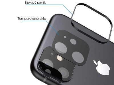 Camera Lens Protector (ierne) - 1x Ochrann sklo na zadn kameru pre Apple iPhone 11