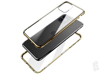 Magnetic Shield 360 Gold (zlat) - Magnetick kryt s prednm sklom na Apple iPhone 11