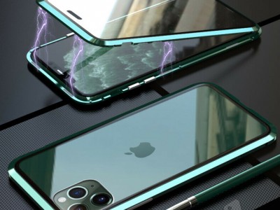 Magnetic Shield 360 Dark Green (tmavozelen) - Magnetick kryt s prednm sklom na Apple iPhone 11 Pro