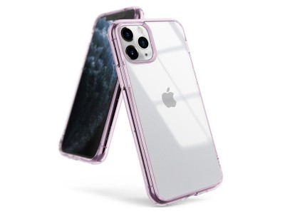 Ringke Fusion (čirý s růžovým okrajem) - Značkový ochranný kryt na Apple iPhone 11 Pro Max