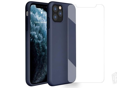 Set Obal Liquid Silicone Cover (modr) + Ochrann sklo pro Apple iPhone 11 Pro