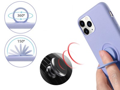 Ring Liquid Silicone Cover (fialov) - Siliknov ochrann obal s driakom na Apple iPhone 11 Pro