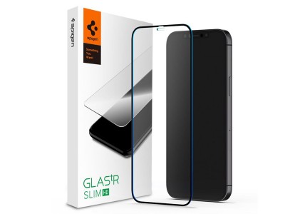 Spigen GLAStR Slim HD – Tvrdené sklo na displej pro Apple iPhone 12 mini (černé)