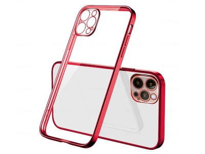 Glitter Edge Case – Ochranný kryt s ochranou kamery pro Apple iPhone 12 Pro (červený)