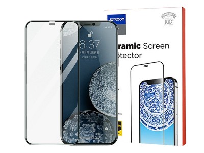 JOYROOM Knight Glass  Keramick tvrden sklo s pokrytm celho displeja pre Apple iPhone 12 Pro Max (ierne)