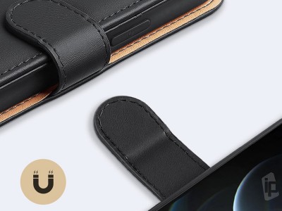 Hivo Leather Case  Luxusn ochrann puzdro z pravej koe pre Apple iPhone 12 / 12 Pro