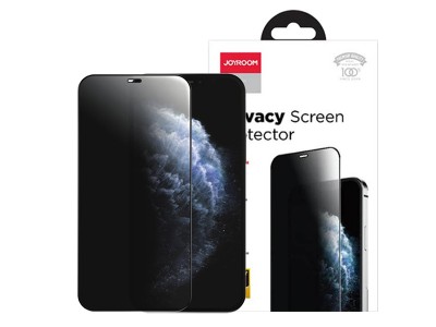 JOYROOM Knight Glass Anti Spy – Tvrdené sklo s pokrytím celého displeja a ochranou proti sledovaniu pre Apple iPhone 12 Pro Max (čierne)