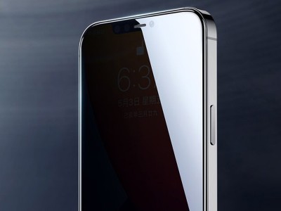 JOYROOM Knight Glass Anti Spy  Tvrden sklo s pokrytm celho displeja a ochranou proti sledovaniu pre Apple iPhone 12 Pro Max (ierne)