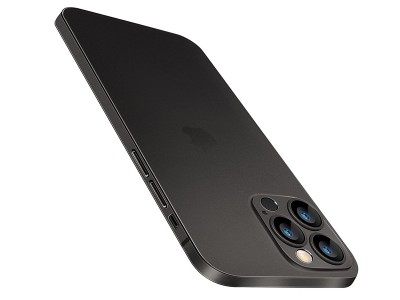 Slim Line Elitte (ierny) - Plastov ochrann kryt s ochranou kamery pre Apple iPhone 12 Pro