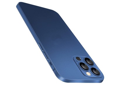 Slim Line Elitte (modrý) - Plastový ochranný kryt s ochranou kamery pre Apple iPhone 12 Pro