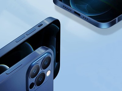 Slim Line Elitte (modr) - Plastov ochrann kryt s ochranou kamery pre Apple iPhone 12 Pro
