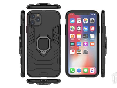 Armor Ring Defender (�ierna) - Odoln� kryt (obal) na Apple iPhone 12 Pro Max