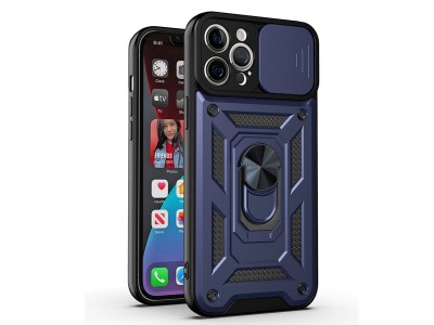 Fusion Ring Camshield II – Ochranný kryt s ochranou kamery pre Apple iPhone 12 Pro Max (modrý)