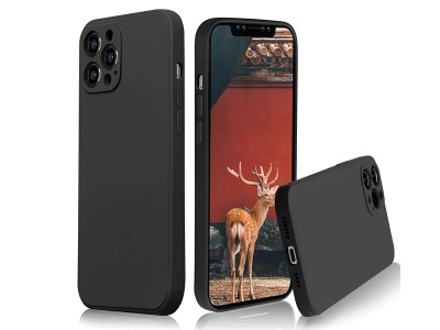 TPU Matte Black (�ern�) - Ochrann� kryt s ochranou kamery na Apple iPhone 12 Pro