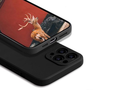 TPU Matte Black (ierny) - Ochrann kryt s ochranou kamery na Apple iPhone 12 Pro