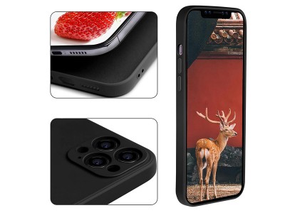 TPU Matte Black (�ern�) - Ochrann� kryt s ochranou kamery na Apple iPhone 12 Pro