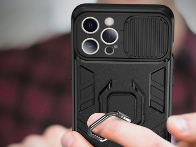 Armor Ring Camshield � Ochrann� kryt pre Apple iPhone 13 (�erven�)