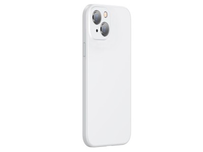 Baseus Liquid Silica Gel - Ochrann obal s ochranou kamery pre Apple iPhone 13 (biely)