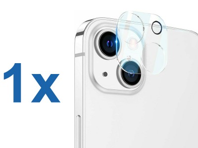 Camera Lens Protector (čiré) - 1x Ochranné sklo na zadní kameru s černým krúžkom pro Apple iPhone 13 / 13 mini