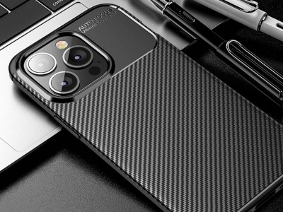 Carbon Fiber Black (�ierny) - Ochrann� kryt (obal) pre Apple iPhone 13 Pro