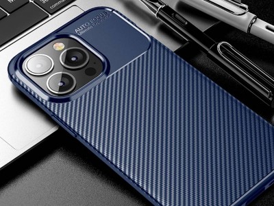 Carbon Fiber Blue (modr) - Ochrann kryt (obal) pre Apple iPhone 13 Pro Max