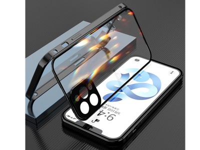 Magnetic Shield 360° Blue (modrý) - Magnetický kryt s obojstranným tvrdeným sklom a ochranou kamery pre Apple iPhone 12 Pro