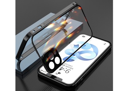 Magnetic Shield 360 Blue (modr) - Magnetick kryt s obojstrannm tvrdenm sklom a ochranou kamery pre Apple iPhone 13 Pro Max