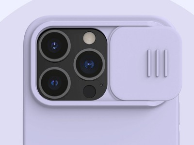Nillkin Silicone Camshield (ierny)  Siliknov kryt s posuvnou ochranou kamery pre Apple iPhone 13 Pro