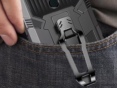Technical Armor Defender (�ierny) - Odoln� ochrann� kryt s klipom na opasok na Apple iPhone 13