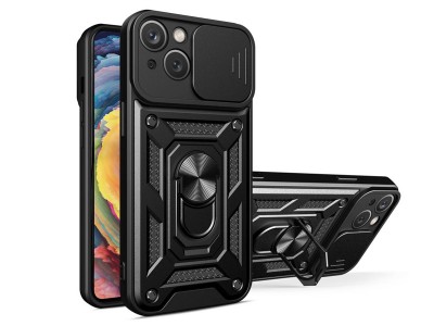 Fusion Ring Camshield II – Ochranný kryt s ochranou kamery pre Apple iPhone 14 (čierny)