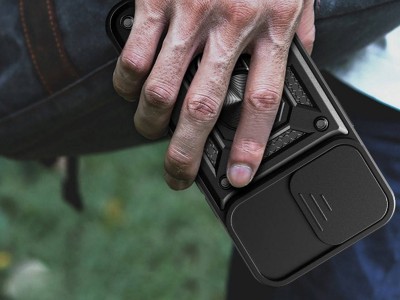Fusion Ring Camshield II � Ochrann� kryt s ochranou kamery pre Apple iPhone 14 Pro (�ierny)
