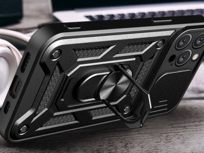 Fusion Ring Camshield II � Ochrann� kryt s ochranou kamery pre Apple iPhone 14 Pro (�ierny)