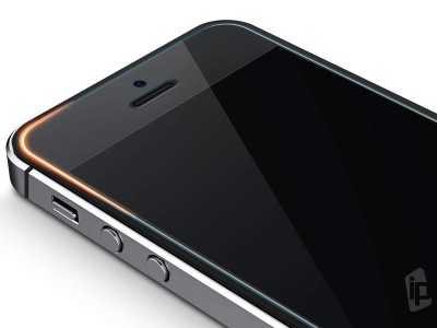 Set Obal Liquid Silicone Cover (erven) + Ochrann sklo pre Apple iPhone 5S / SE