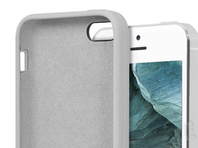 Set Obal Liquid Silicone Cover (ern) + Ochrann sklo pro Apple iPhone 5S / SE