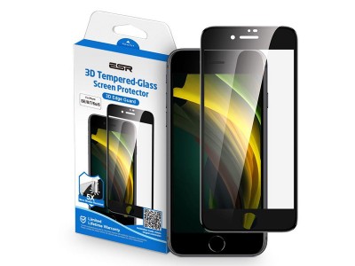 ESR Glass Shield  2.5D ochrann sklo pre Apple iPhone 7 / 8 / SE 2020 (ierne)