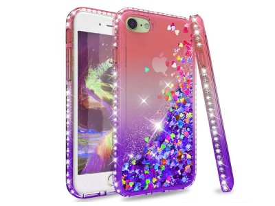 Diamond Liquid Glitter (ruovo-fialov) - Ochrann kryt s tekutmi trblietkami na Apple iPhone 6 / 7