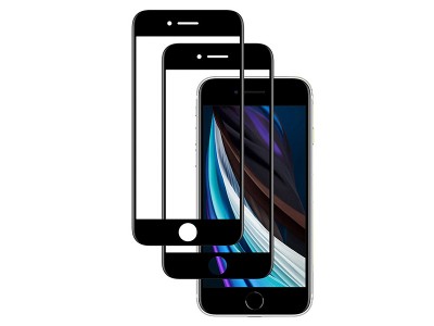 2.5D Glass - 2x Tvrden ochrann sklo s pokrytm celho displeja pro Apple iPhone 7 / 8 / SE 2020 / SE 2022 (ern)