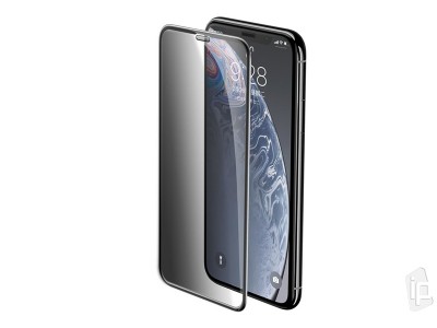 Baseus Privacy 3D Glass - Tvrden "Anti Spy" ochrann sklo na displej s krytkou proti prachu pre Apple iPhone XR