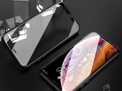 Magnetic Shield 360 Black (ierny) - Magnetick kryt s prednm sklom na Apple iPhone X / XS