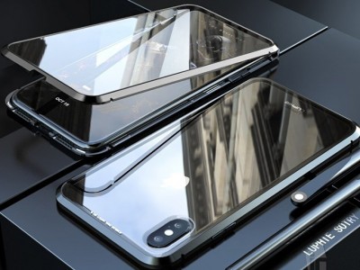 Magnetic Shield 360 Black (ierny) - Magnetick kryt s prednm sklom na Apple iPhone X / XS