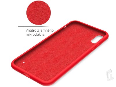 Set Obal Liquid Silicone Cover (erven) + Ochrann sklo na Apple iPhone XS Max **AKCIA!!