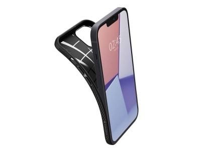 Spigen Liquid Air (ierny) - Luxusn ochrann kryt (obal) pre Apple iPhone 13