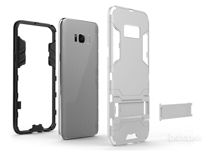 Armor Stand Defender Silver (strieborn) - odoln ochrann kryt (obal) na Samsung Galaxy S8