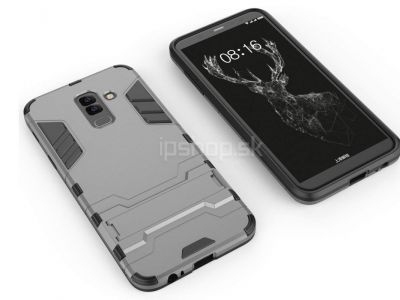 Armor Stand Defender Grey (ed) - odoln ochrann kryt (obal) na Samsung Galaxy A6 Plus 2018 **VPREDAJ!!