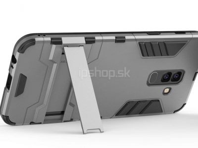 Armor Stand Defender Grey (ed) - odoln ochrann kryt (obal) na Samsung Galaxy A6 Plus 2018 **VPREDAJ!!