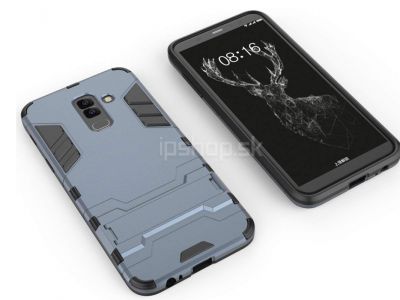 Armor Stand Defender Grey-Blue (edo-modr) - odoln ochrann kryt (obal) na Samsung Galaxy A6 Plus 2018
