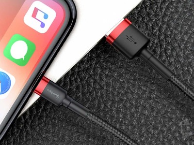 Baseus Cafule Cable (�erven�) - Nab�jac� a synchroniza�n� k�bel USB-Lightning pre Apple zariadenia (2m)